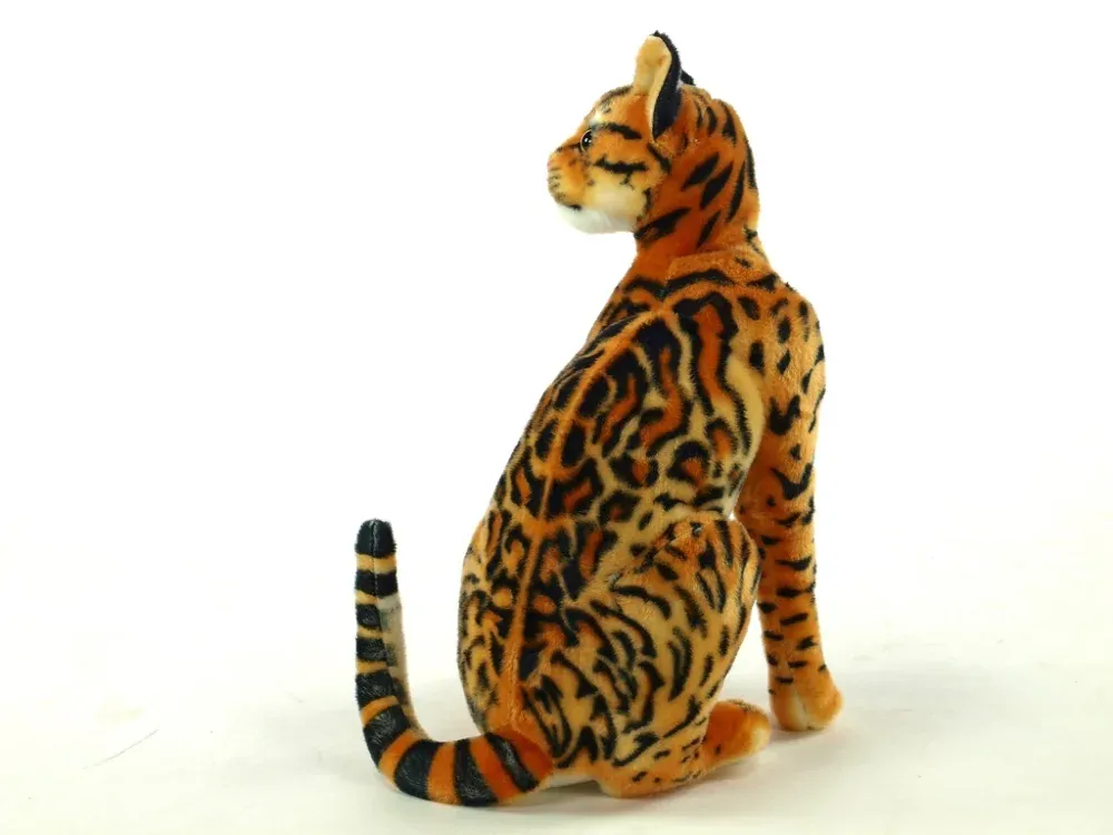 Plyšová sedící kočka Ocelot jako živá, výška 45 cm